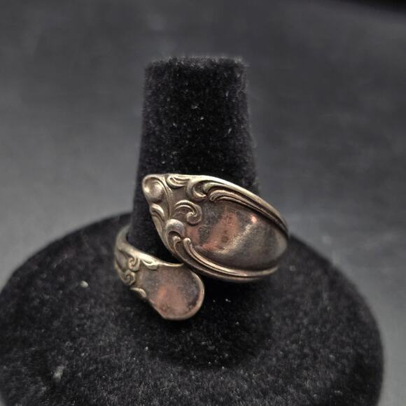 Oneida Silver Plated Spoon Ring WMA Rogers Vintage Wrap Size 9 - Picture 5 of 8